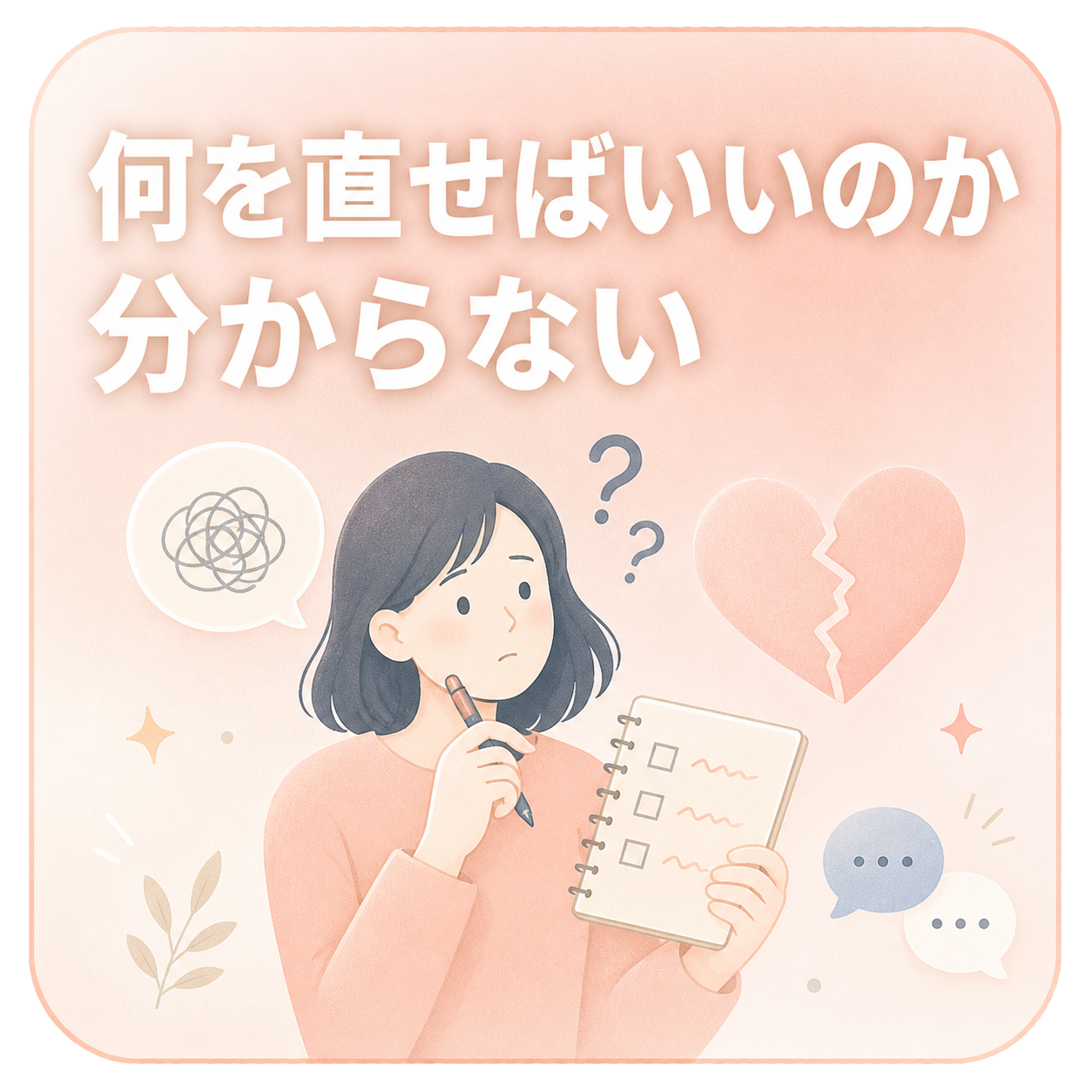 何を直せばいいのか分からない