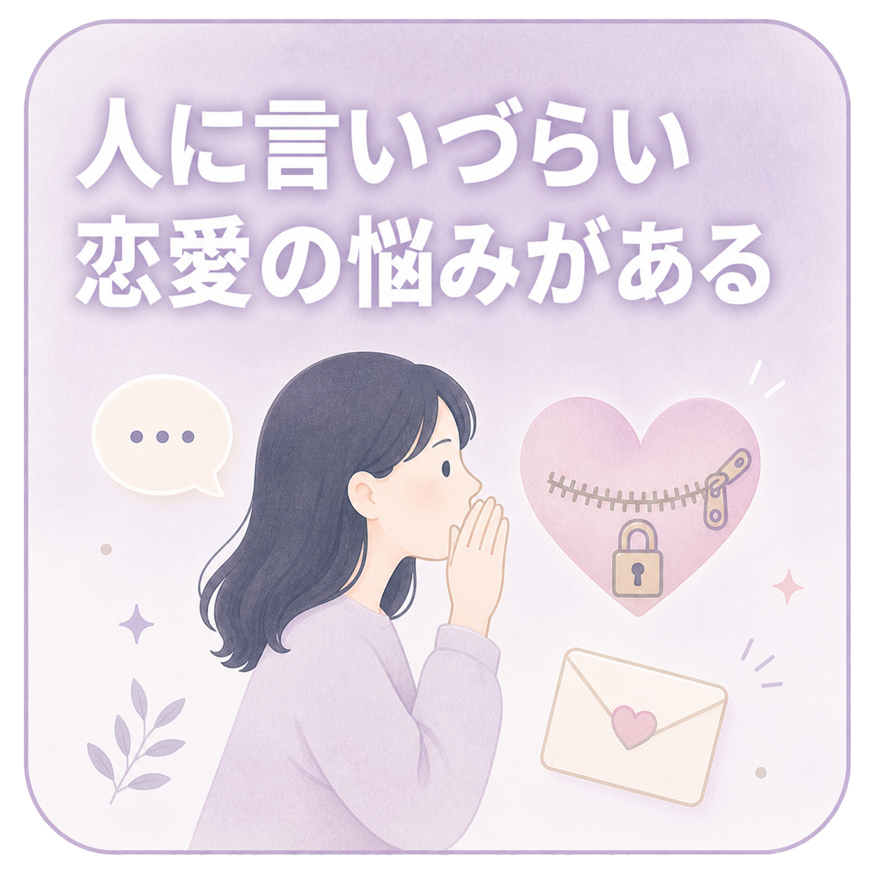 人に言いづらい恋愛の悩みがある